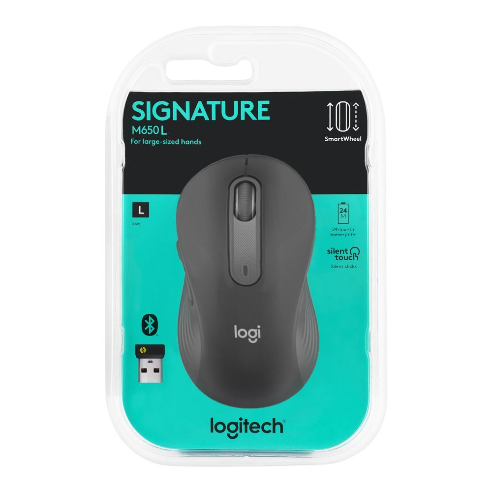 LOGITECH M650L SIGNATURE SILENT CLICK BLUETOOTH + WIRELESS MOUSE GREY