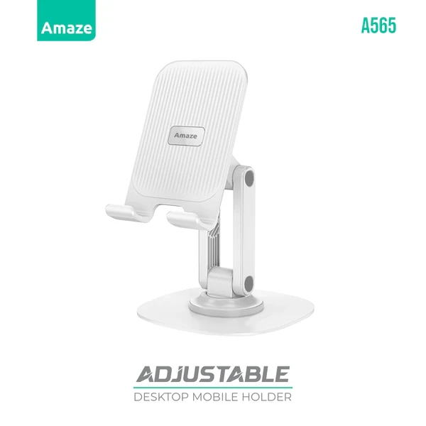 ADJUSTABLE DESKTOP MOBILE HOLDER - WHITE