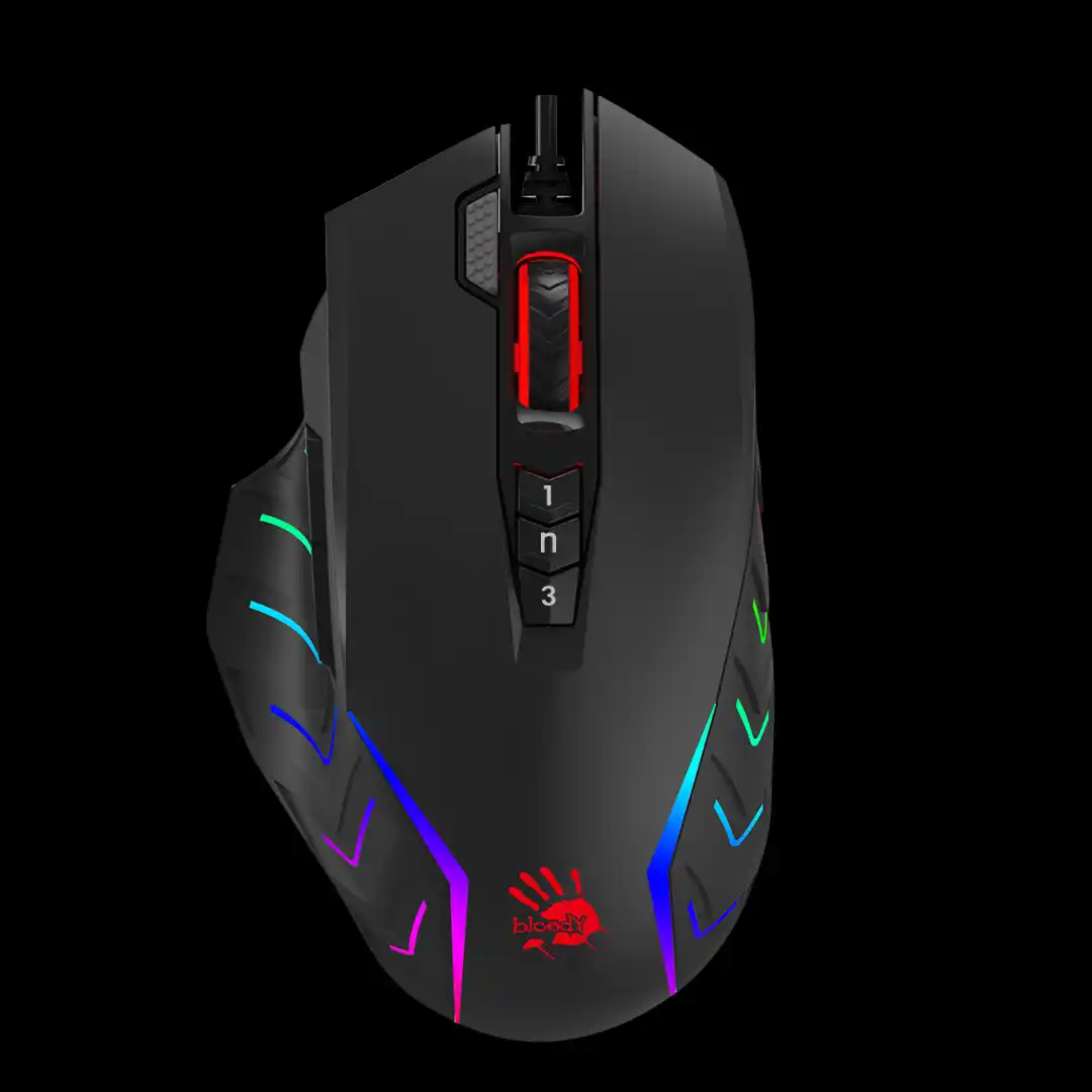 J95S (Stone Black Activated) Bloody 2-Fire RGB Animation Gaming Mouse USB