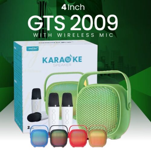 Gts-2009 4" speaker with double wireless mic