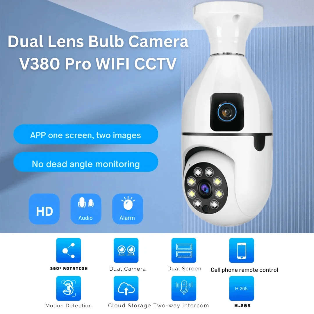 V380 BULB HOLDER CAMERA DUAL LENS