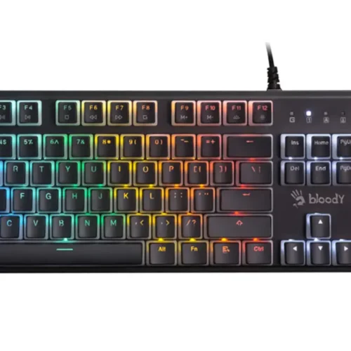 S520N (Pudding Black) Bloody Mechanical Switch Gaming Keyboard USB Pudding Black BLMS Red Hot-Swappable Switch,Neon Backlit US Layout