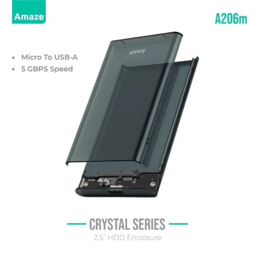 PHANTOM Transparent 2.5" HDD Enclosure USB 3.0 - 5 Gbps