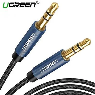 UGREEN 3.5mm Male to 3.5mm Male Cable Gold Plated Metal Case with Braid 1.5m (Blue) 10686