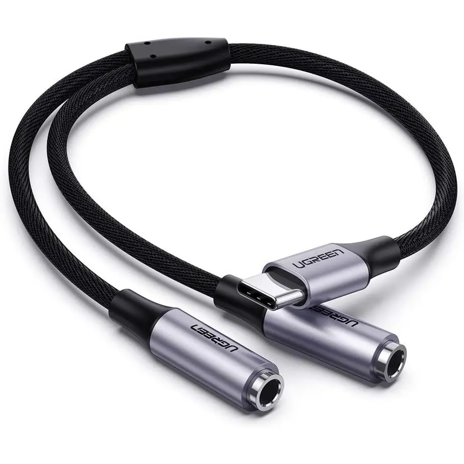 UGREEN USB TYPE-C TO 3.5MM 2 FEMALE AUDIO CABLE 30732